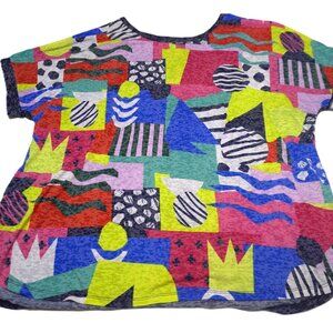 Avenue Multicolor Abstract Pattern Women's Top Sz 22/24 3X